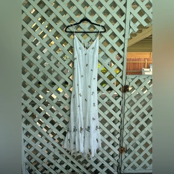 long white maxi dress boho Sky to Moon Blaire White Satin Maxi Dress | Ivory Babydoll Tiered Fit-and-Flare A-Line Corset Top